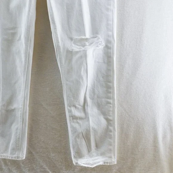 Joes Womens Scout Distressed Mid Rise Slim Boyfriend Cropped Jeans White - Picture 7 of 12